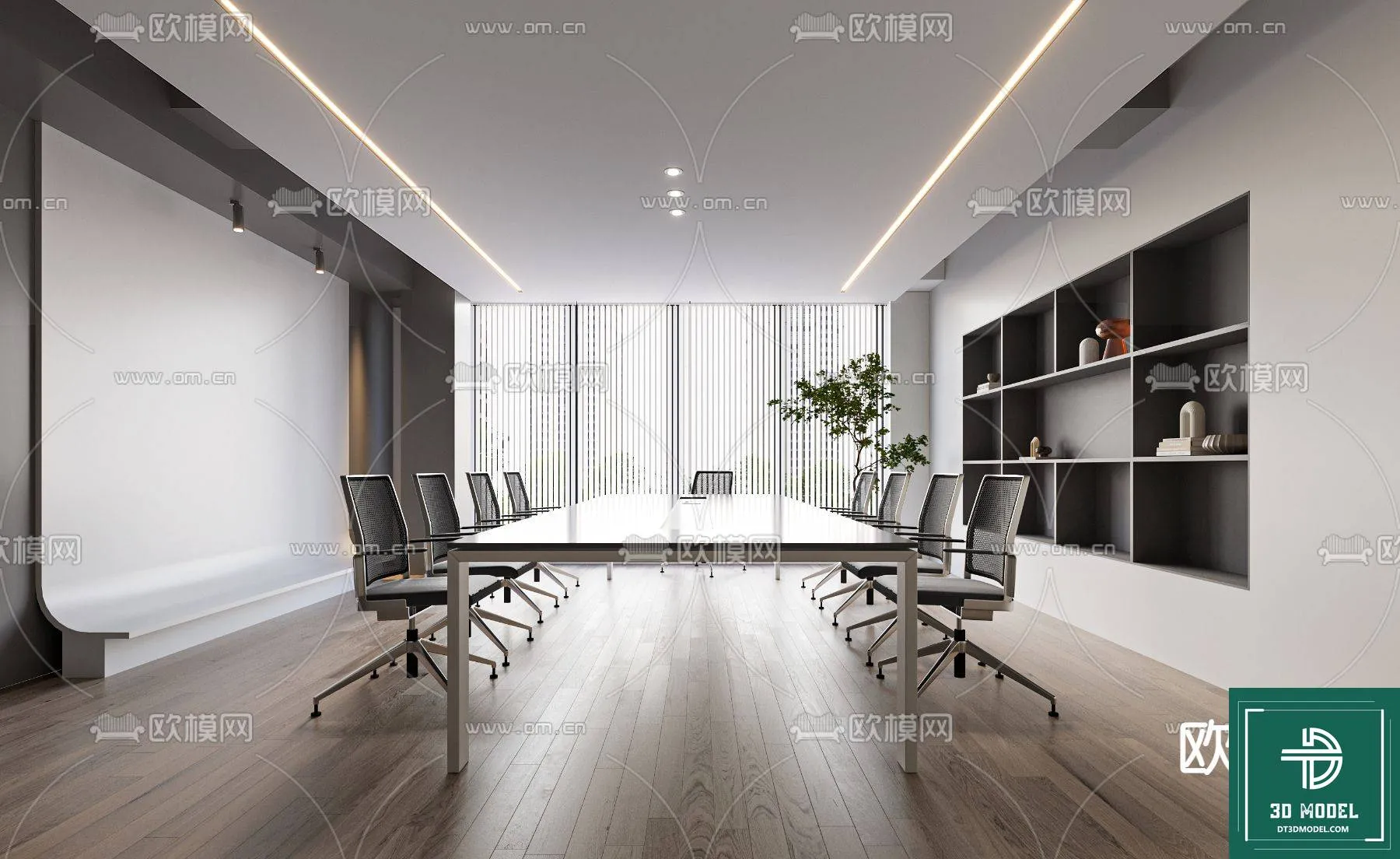 Meeting Room 3D Scene – Interior Design – 043