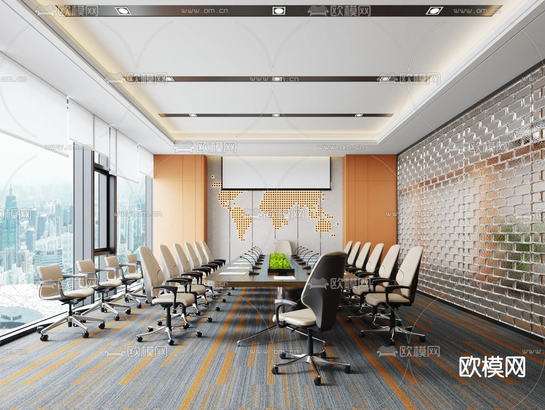 Meeting Room 3D Scene – Interior Design – 045