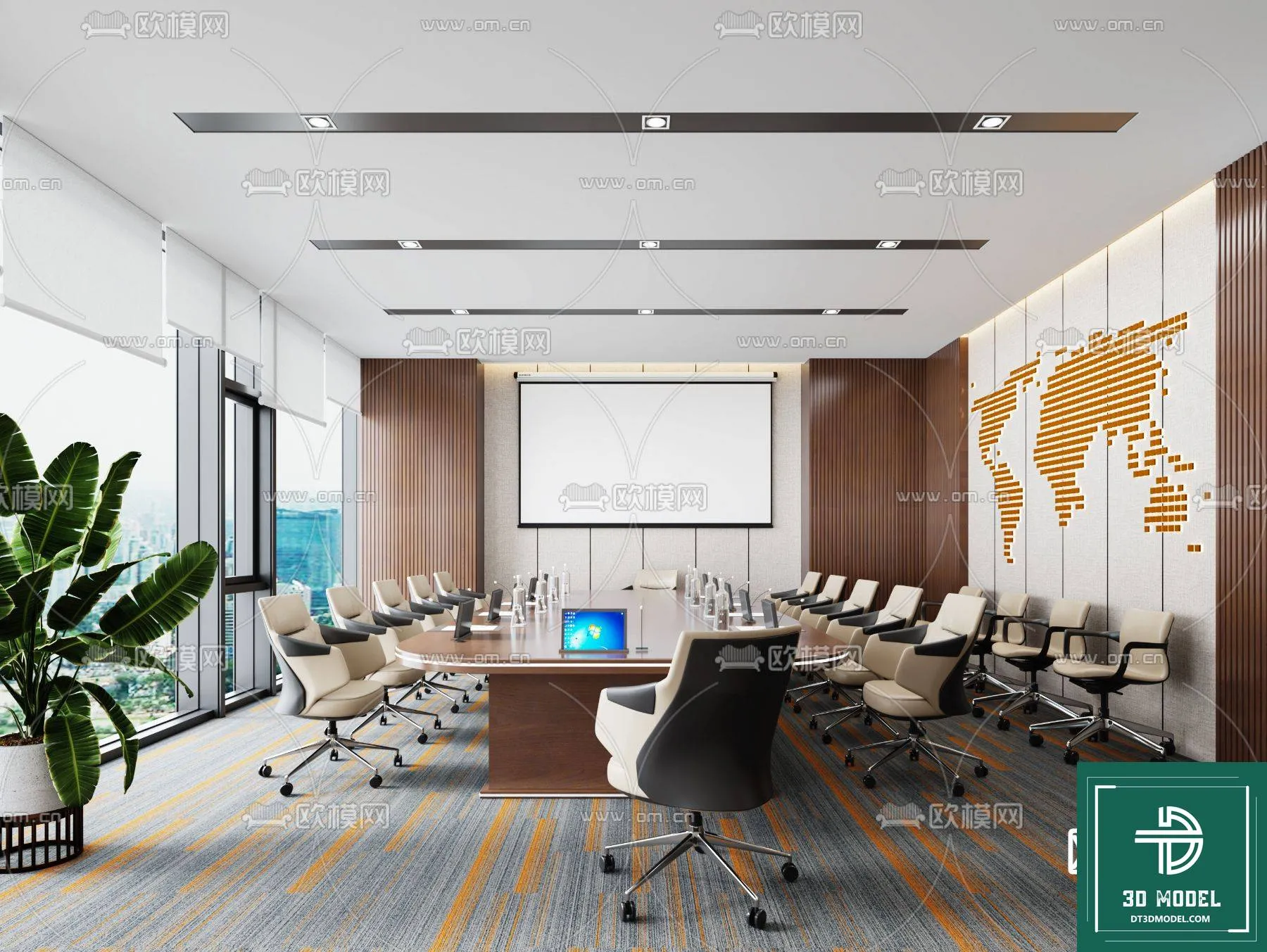 Meeting Room 3D Scene – Interior Design – 046