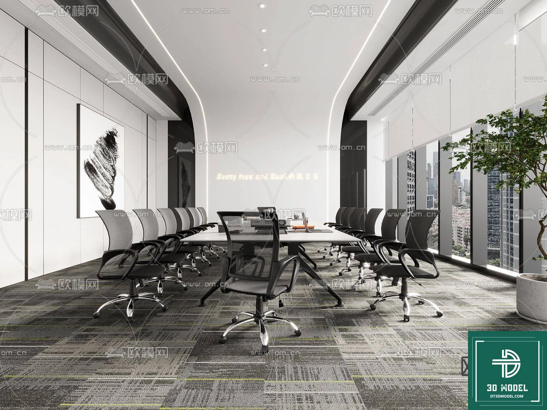 Meeting Room 3D Scene – Interior Design – 047