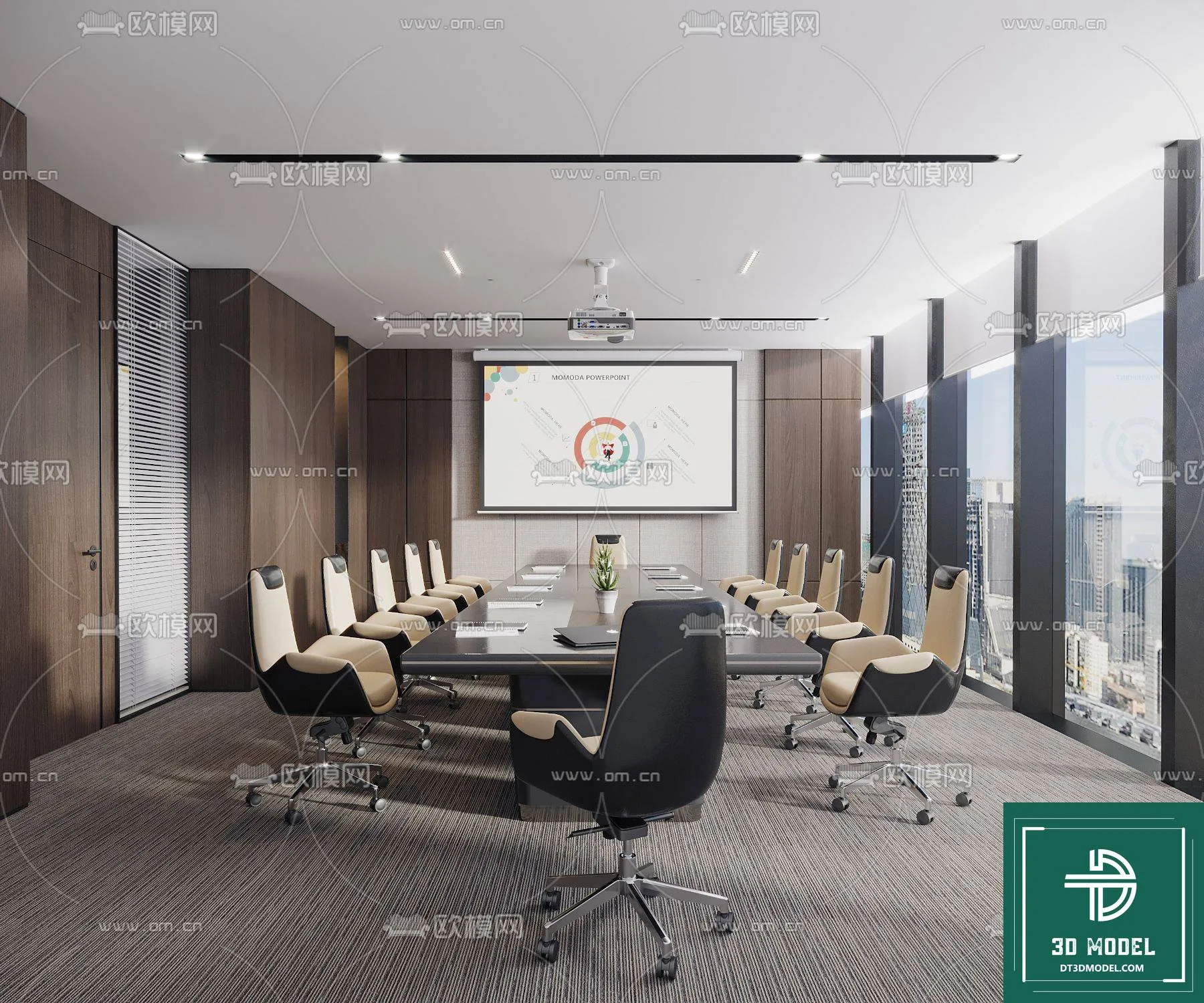 Meeting Room 3D Scene – Interior Design – 051