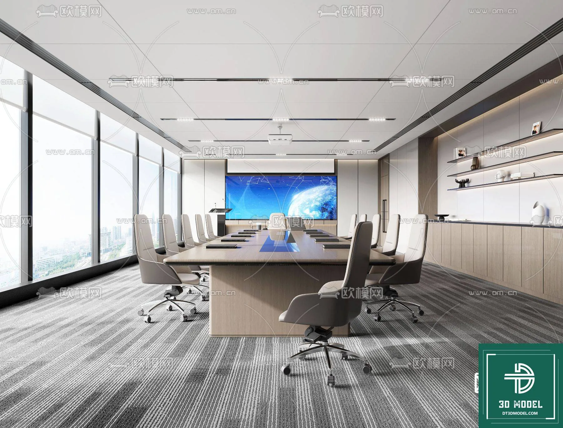 Meeting Room 3D Scene – Interior Design – 073