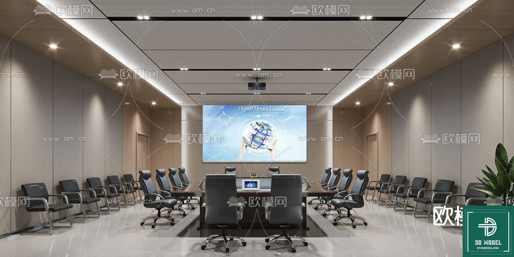 Meeting Room 3D Scene – Interior Design – 078