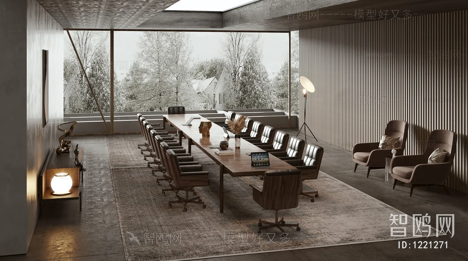 Meeting Room 3D Scene – Interior Design – 079