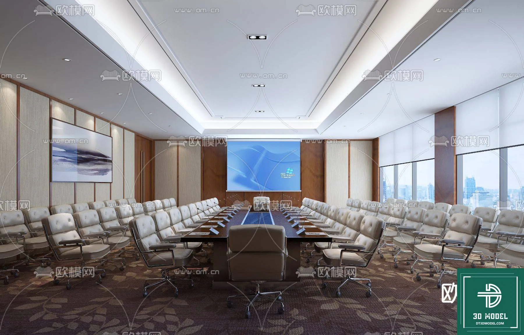 Meeting Room 3D Scene – Interior Design – 081