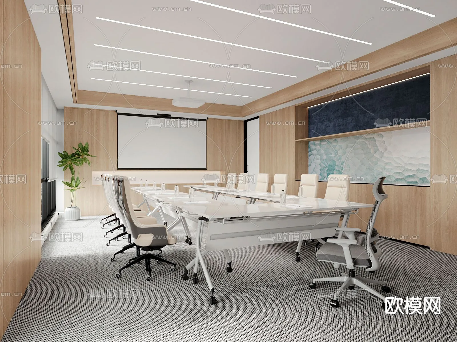 Meeting Room 3D Scene – Interior Design – 086