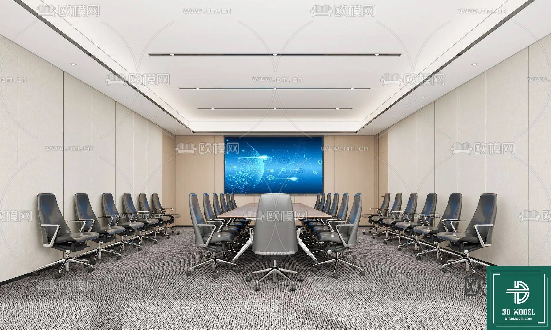 Meeting Room 3D Scene – Interior Design – 088