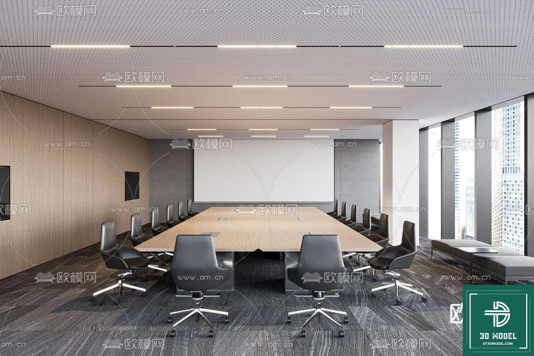 Meeting Room 3D Scene – Interior Design – 093