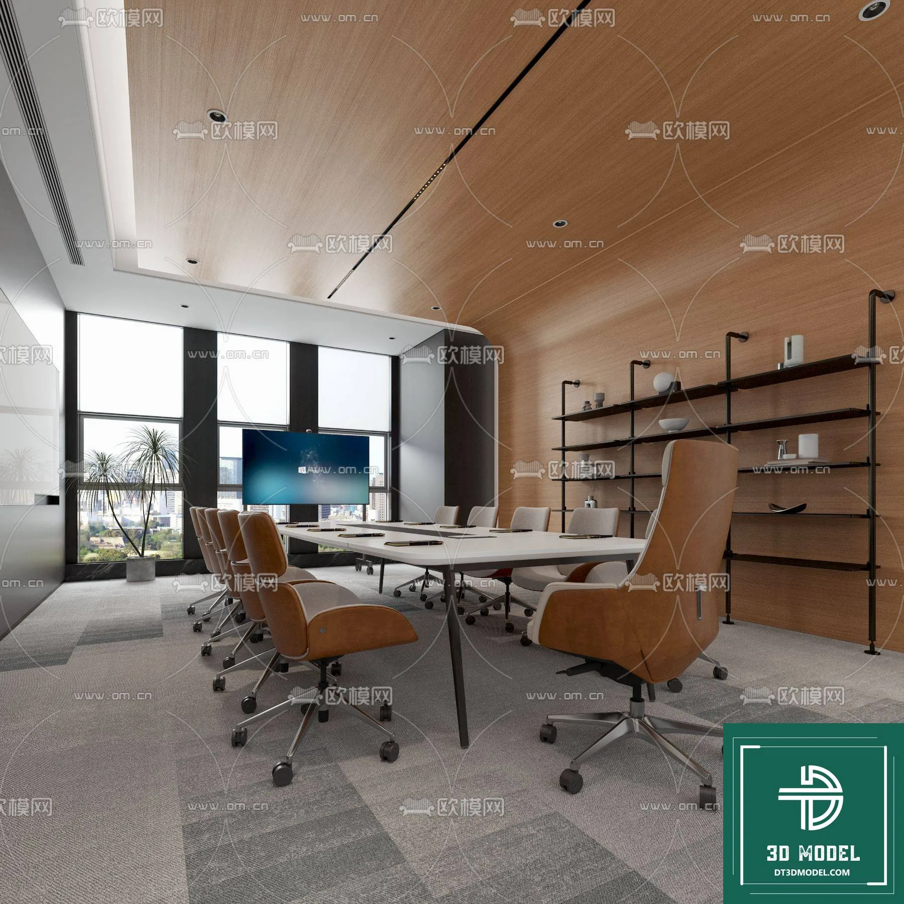 Meeting Room 3D Scene – Interior Design – 096