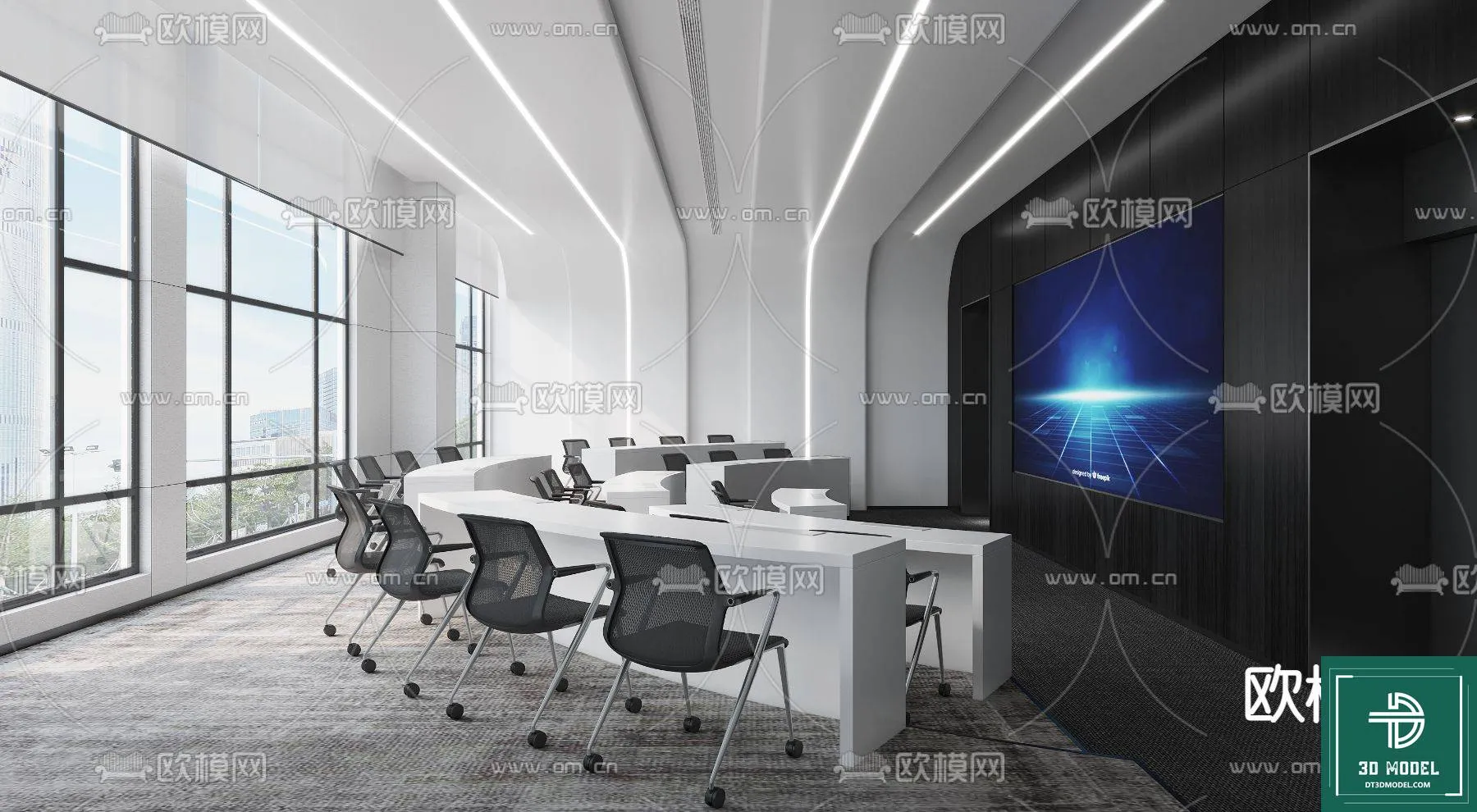 Meeting Room 3D Scene – Interior Design – 097