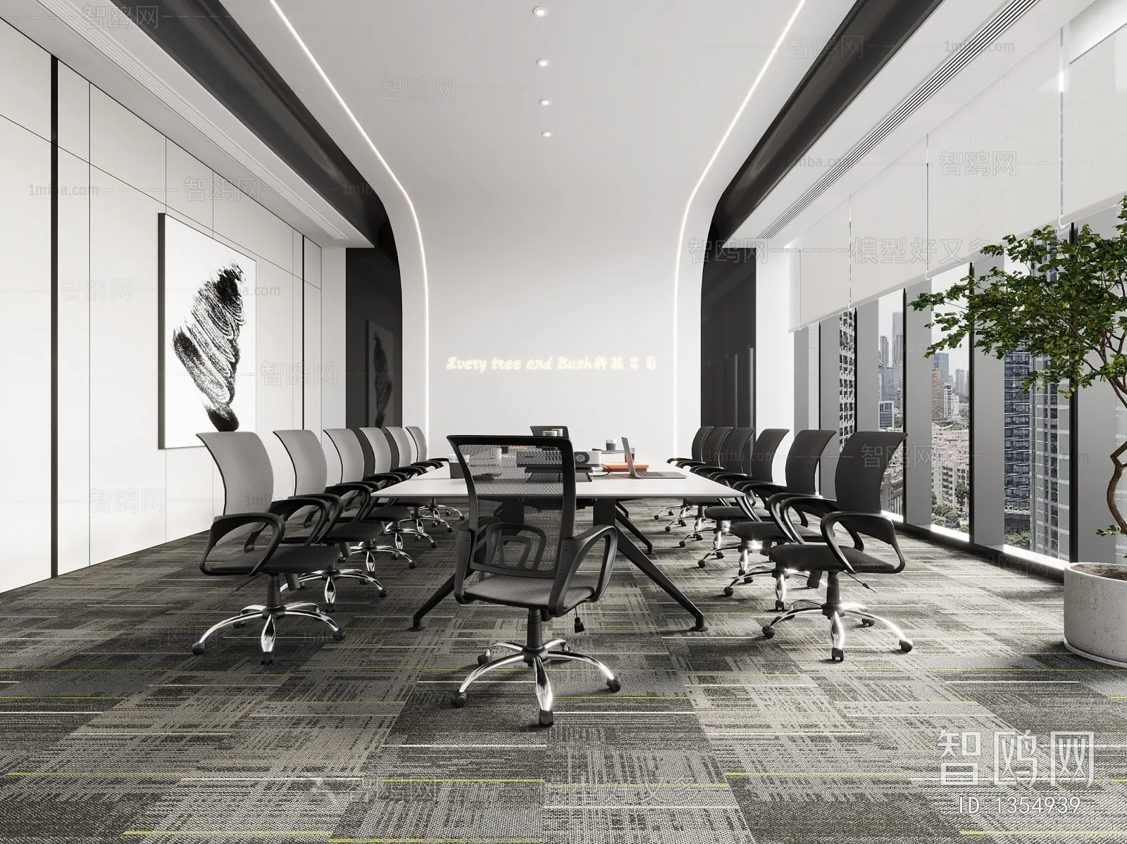 Meeting Room 3D Scene – Interior Design – 111