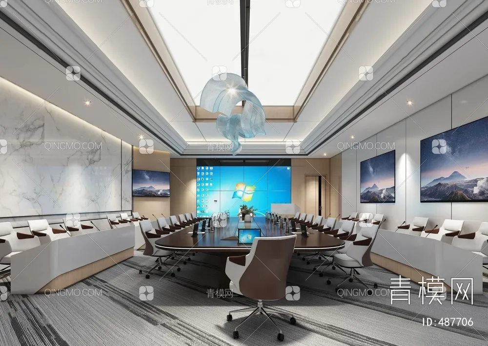 Meeting Room 3D Scene – Interior Design – 112