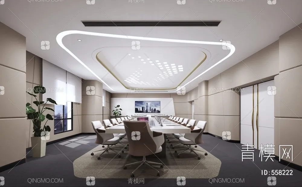 Meeting Room 3D Scene – Interior Design – 119