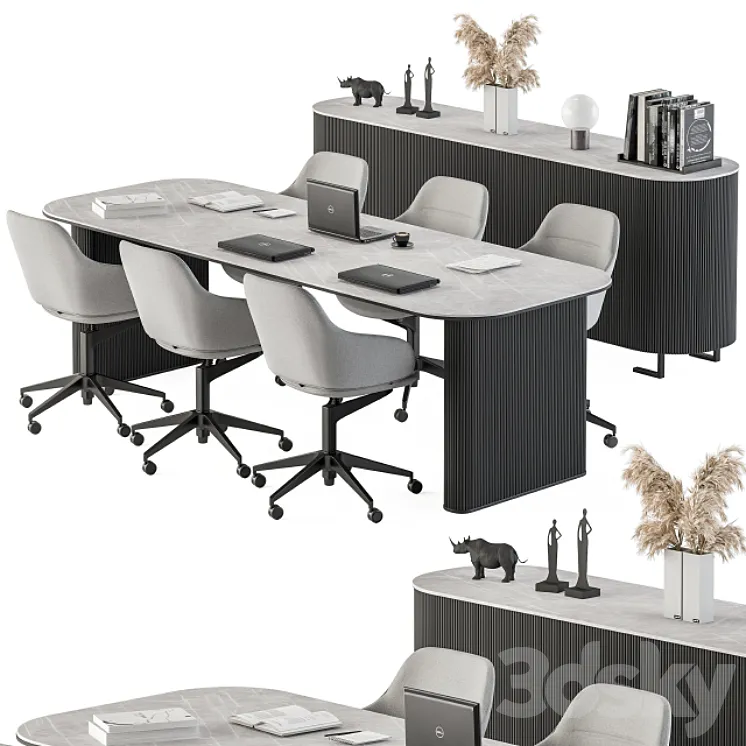 Meeting Table Black and Gray – Office Furniture 234 3DS Max