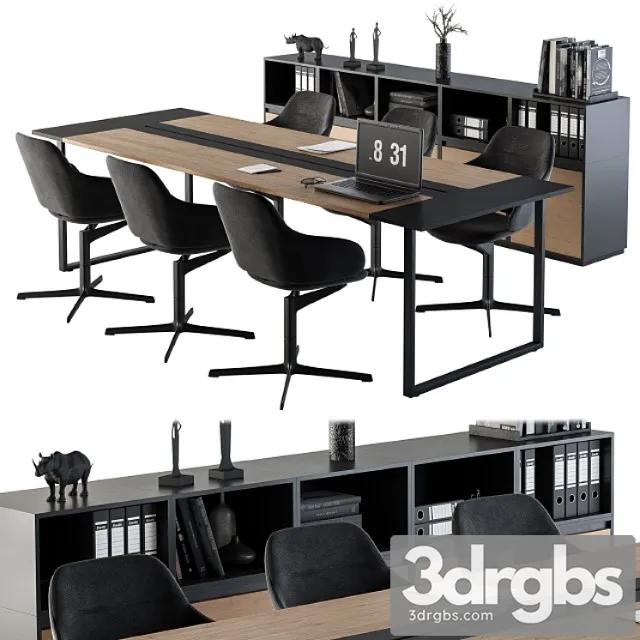 Meeting table with office chair 06 2 3dsmax Download