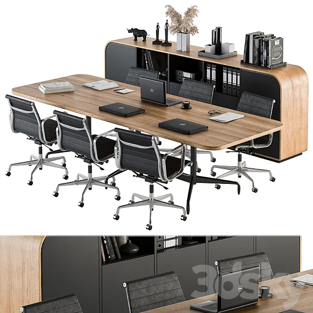 Meeting Table with office chair 07 3DS Max Model
