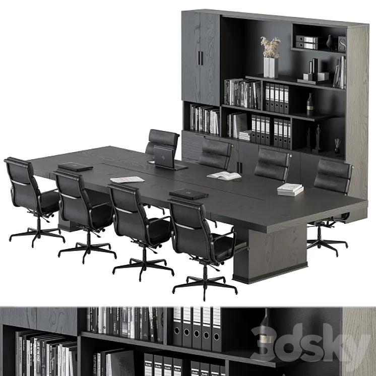 Meeting Table with office chair 08 3DS Max