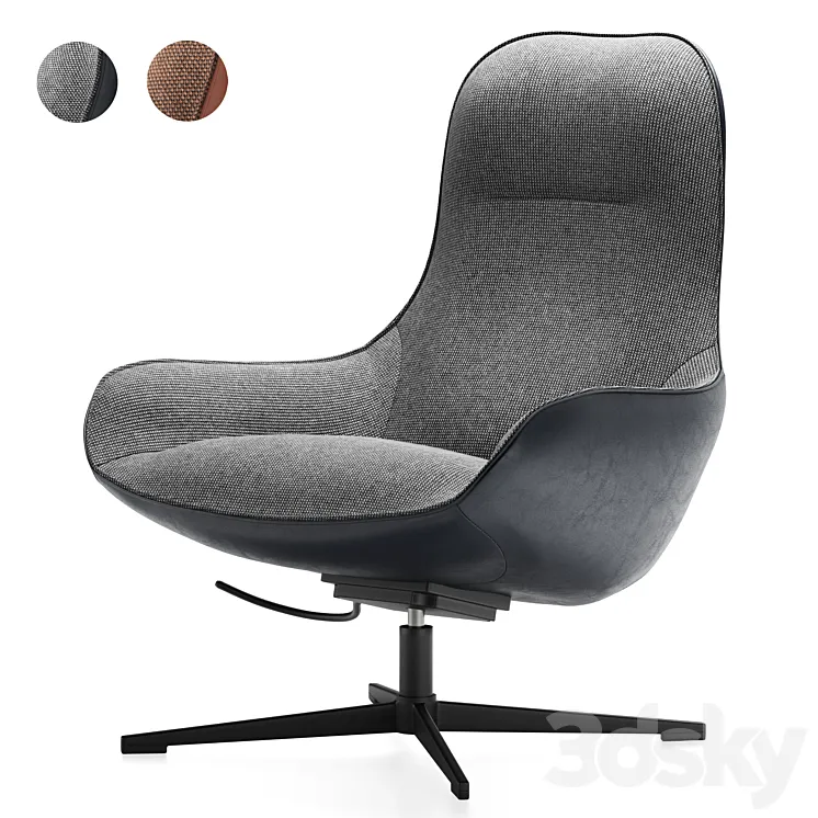 Meg Rolf Benz armchair and ottoman 3DS Max Model