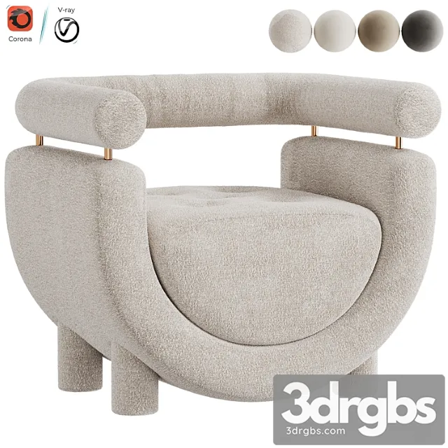 Mel armchair wood brass beige jacquard velvet pearl cotton linen boucle fabric