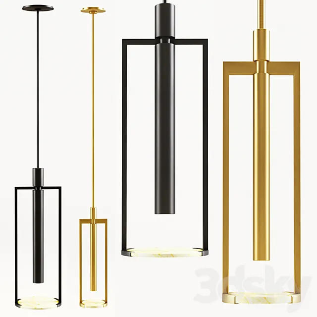 Melange Small and Medium Floating Disc Pendant 3ds Max