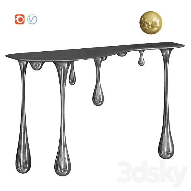 Melting Gold_Silver Console Zhipeng Tan 3ds Max