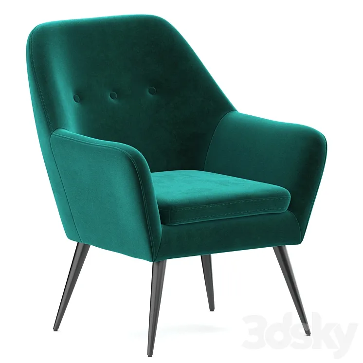 Memphis velvet armchair 3DS Max