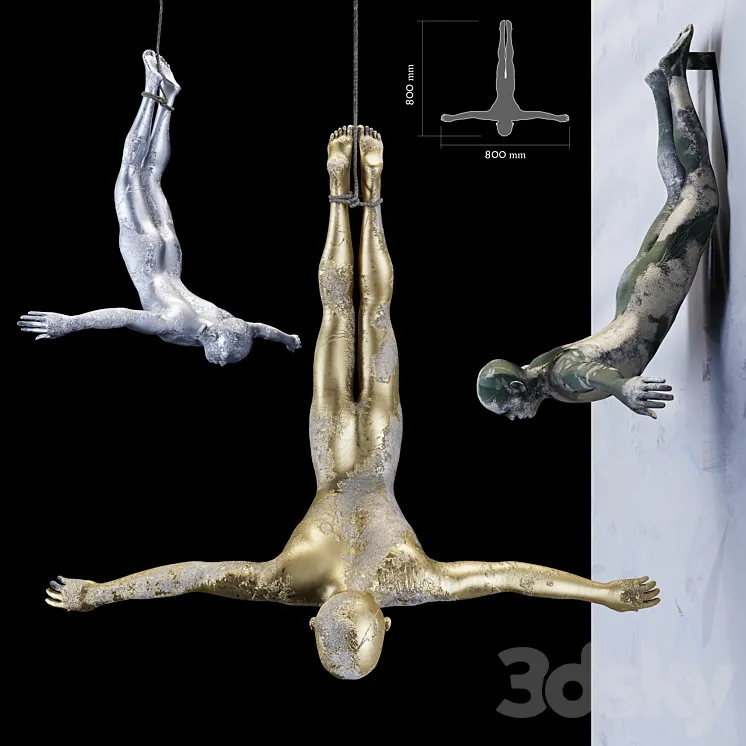 Men fly – Sculpture 3DS Max