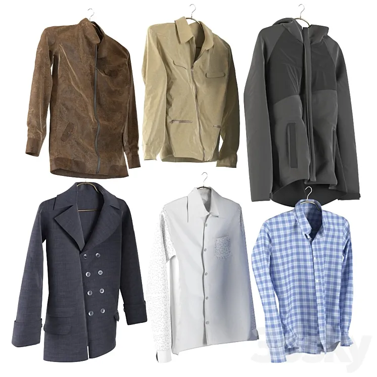 Men's clothing in the wardrobe 3DS Max