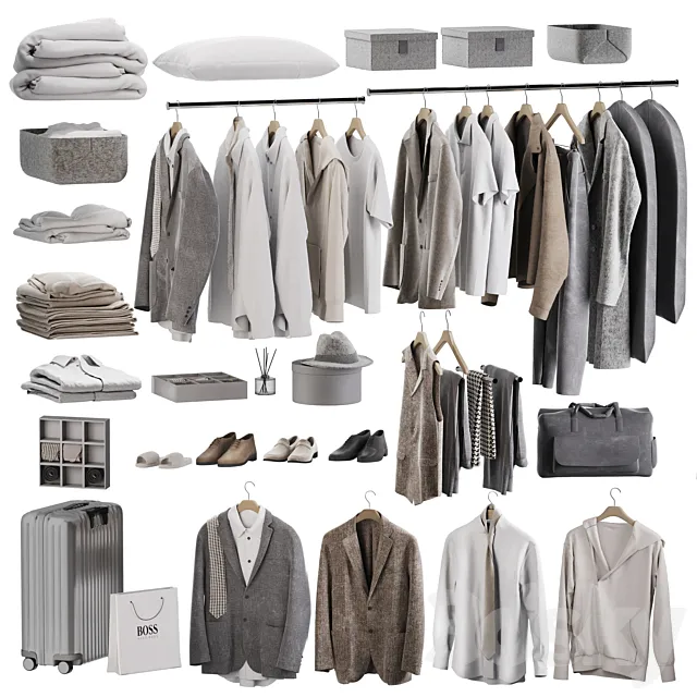 Men’s clothing set for wardrobe 3dsMax Model