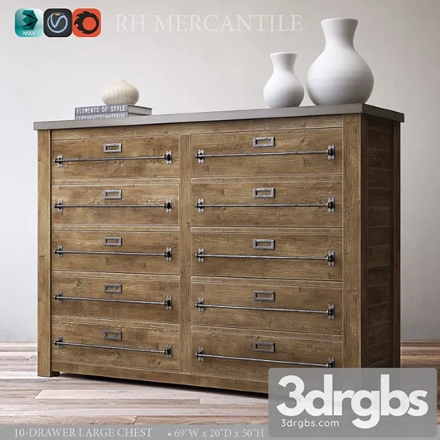 Mercantile 10 Drawer Large Chest 3dsmax Download