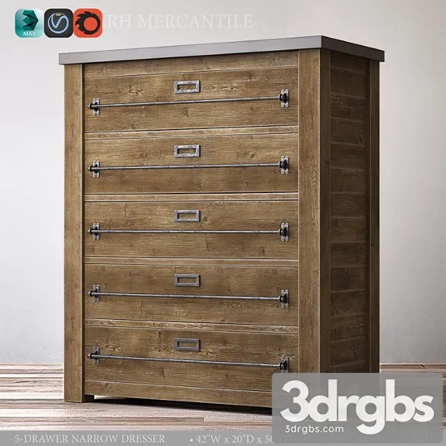 Mercantile 5 Drawer Narrow Dresser 3dsmax Download