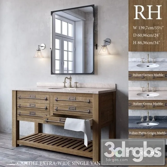 Mercantile Extra Wide Single Vanity Sink 3dsmax Download