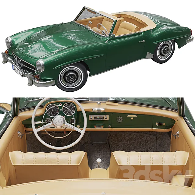 Mercedes Benz 190 SL 3DS Max Model