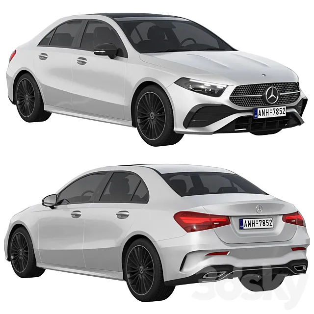 Mercedes-Benz A-Class Sedan AMG 2023 3ds Max