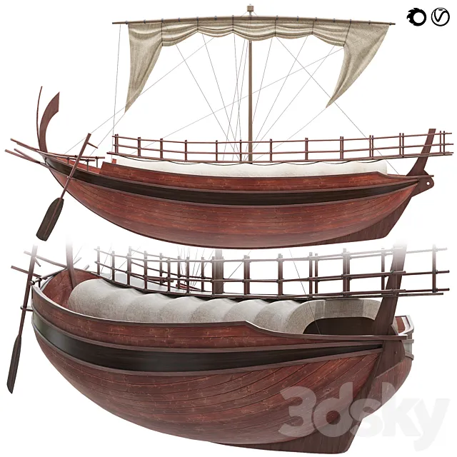 Merchant Greek ship 3ds Max