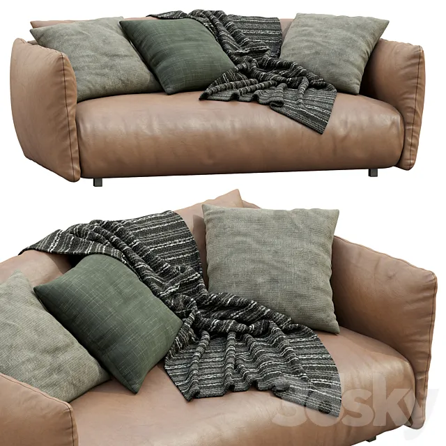 Meridiani Leather Sofa SCOTT 3DS Max Model