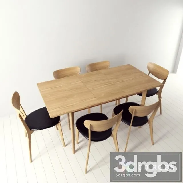 Merrick Oak Table and Chair 3dsmax Download