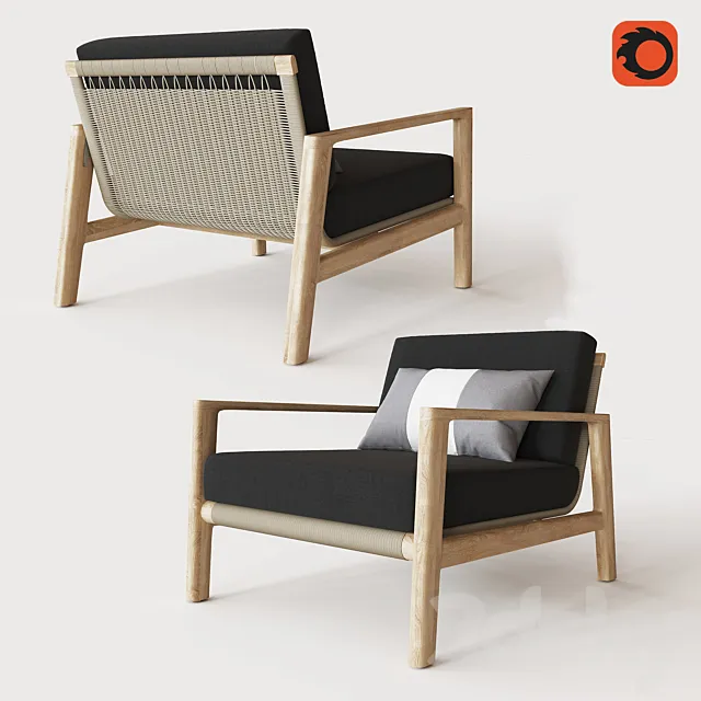MESA TEAK LOUNGE CHAIR 3ds Max