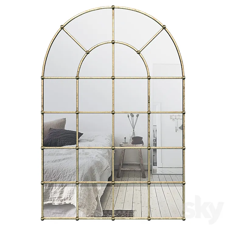 Metal Arch Window Wall Mirror OAWY8570 3DS Max