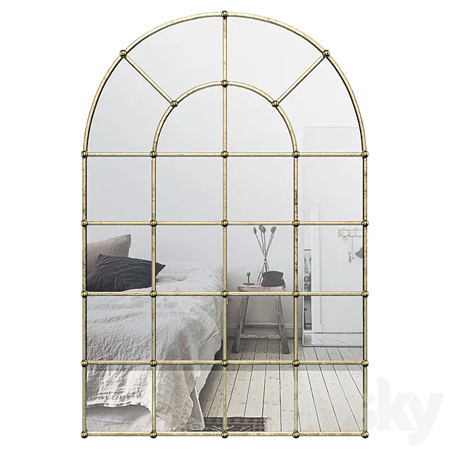 Metal Arch Window Wall Mirror OAWY8570 3DSMax File