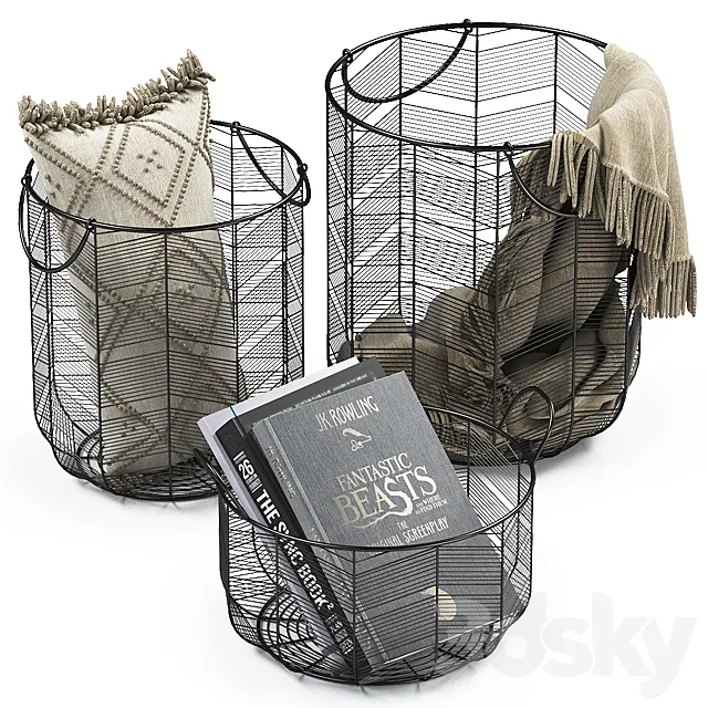 METAL BASKETS DECOR 02 3DS Max Model