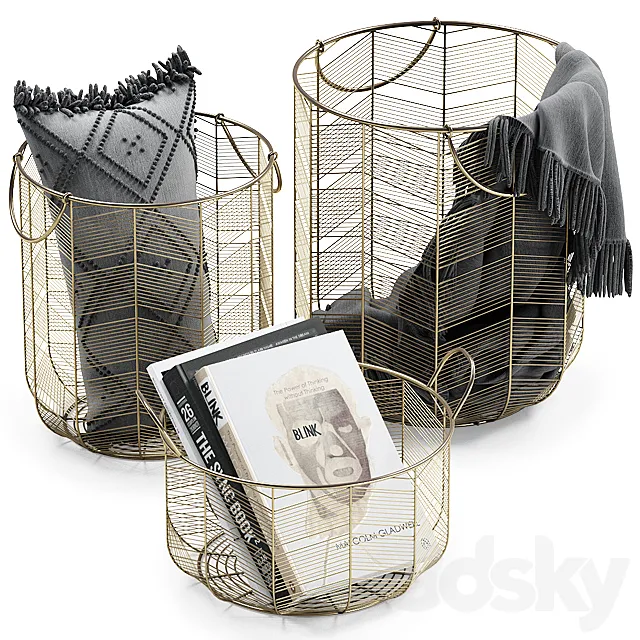 METAL BASKETS DECOR 3DSMax File