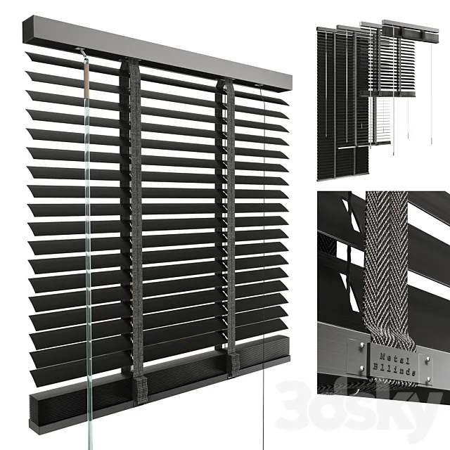 Metal Blinds black 600 in 35mm 3DS Max Model