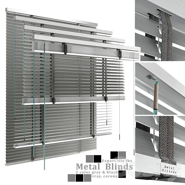 Metal blinds black & gray 3ds Max