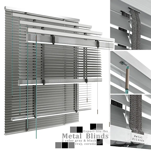 Metal blinds black & gray 3dsMax Model