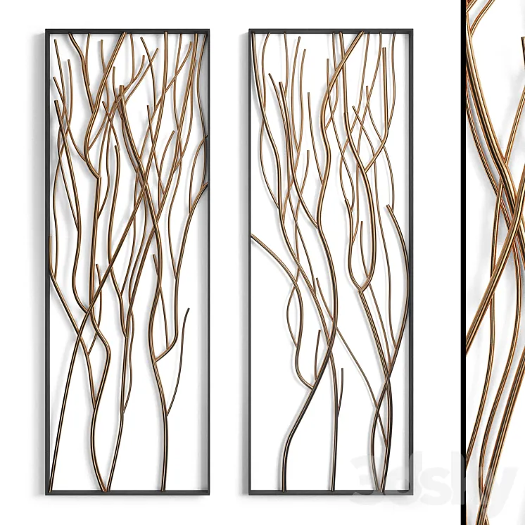 Metal branch wall set 3DS Max