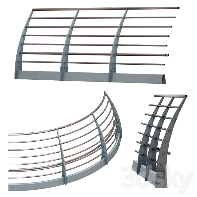 Metal bridge deck fencing of the embankment 3dsMax Model