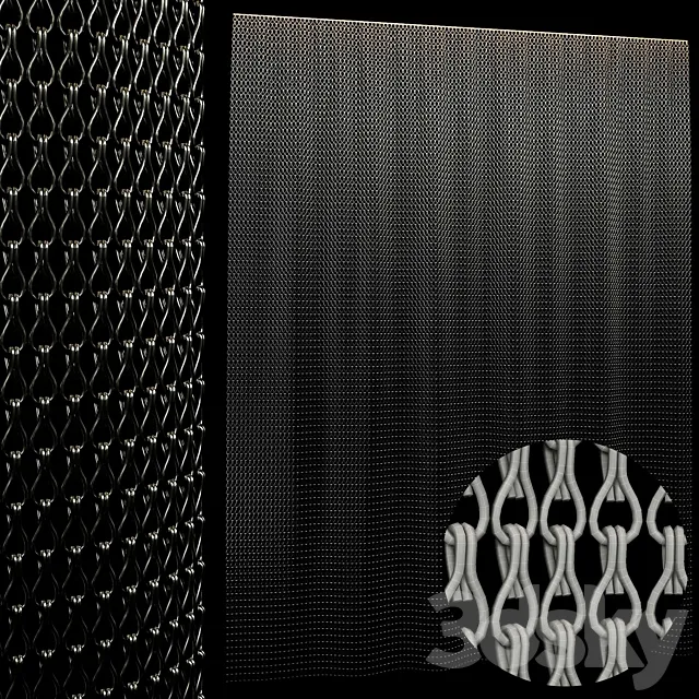 metal chain curtain 2 3DS Max Model