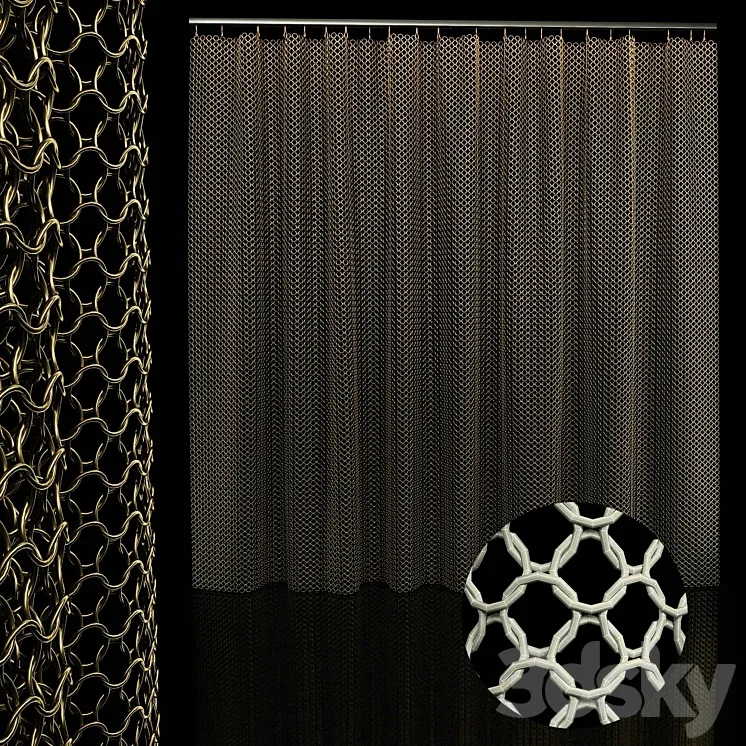 metal chain curtain 3DS Max Model