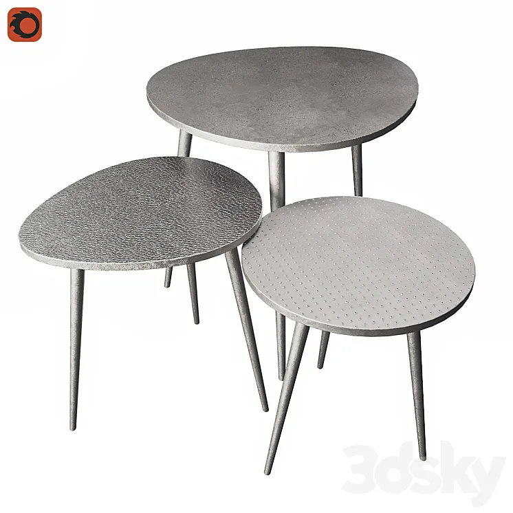 Metal coffee tables Zara Home 3DS Max
